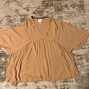 Tan boho blouse